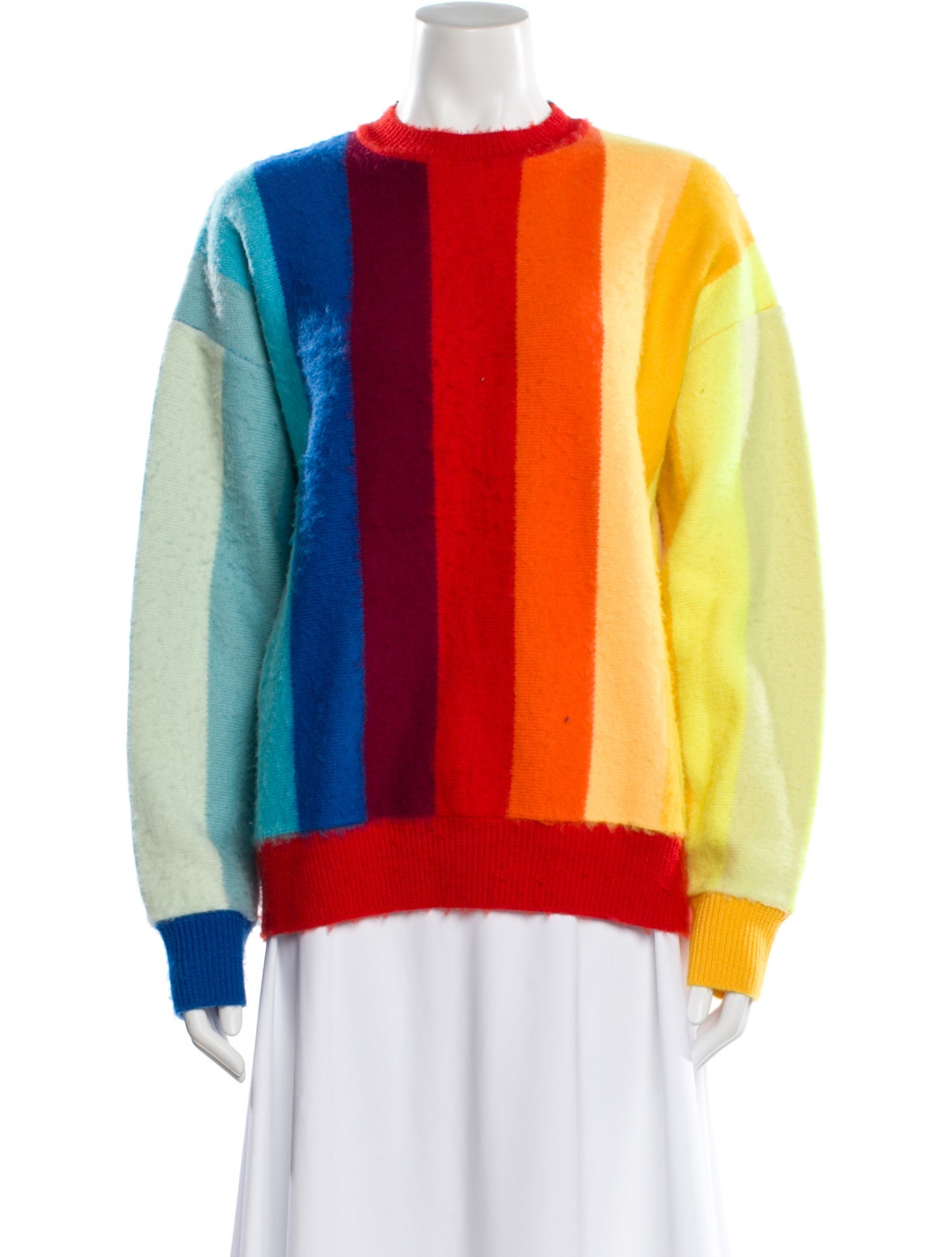 Christopher John Rogers Wool Colorblock Pattern Sweater
