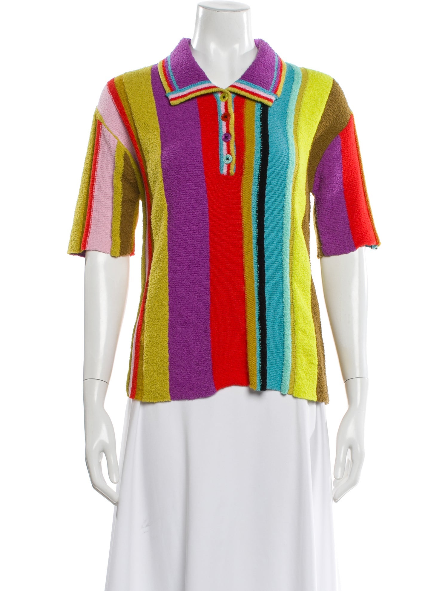 Christopher John Rogers Striped Short Sleeve Polo