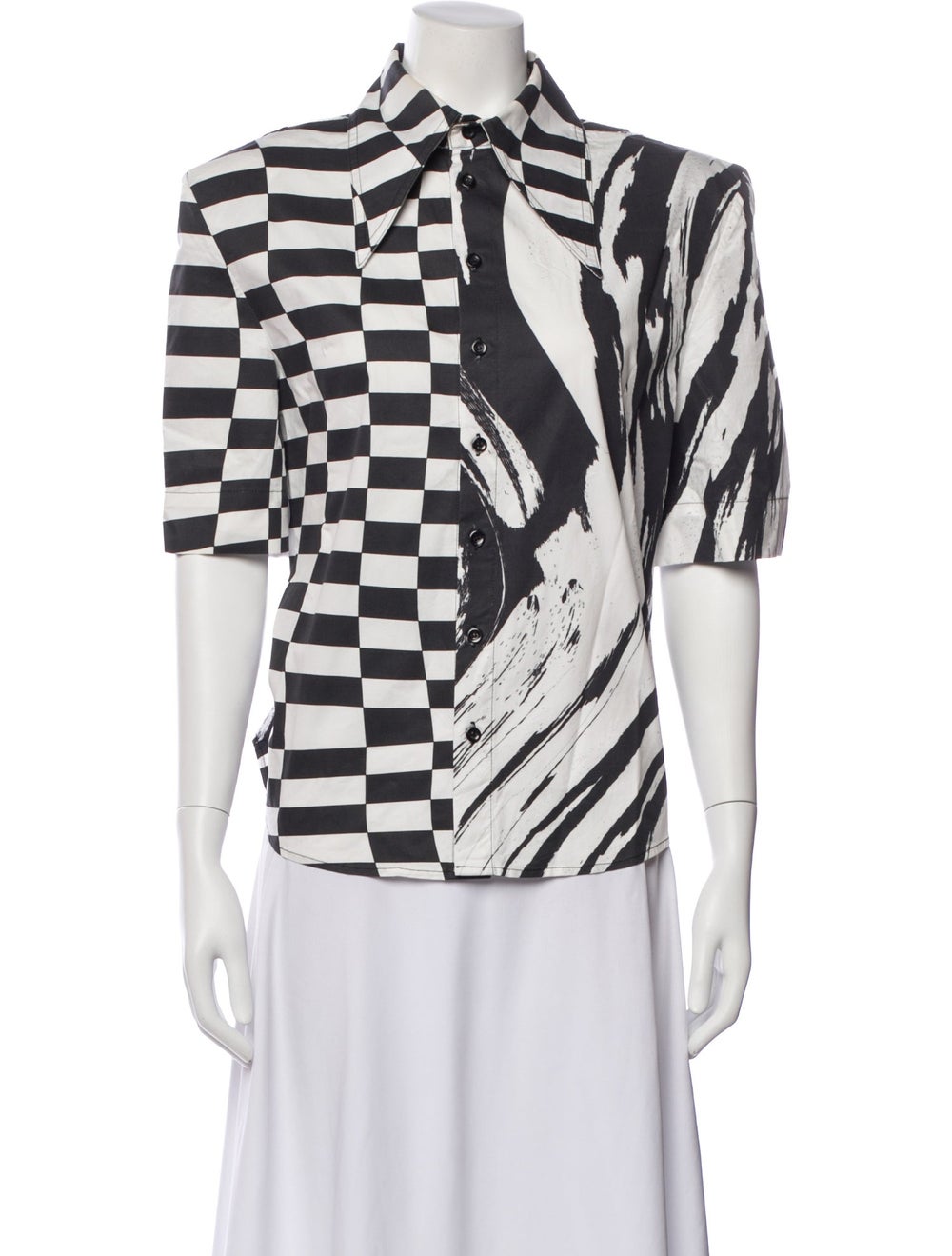 Christopher John Rogers Patterned Short Sleeve Bl… - image 1