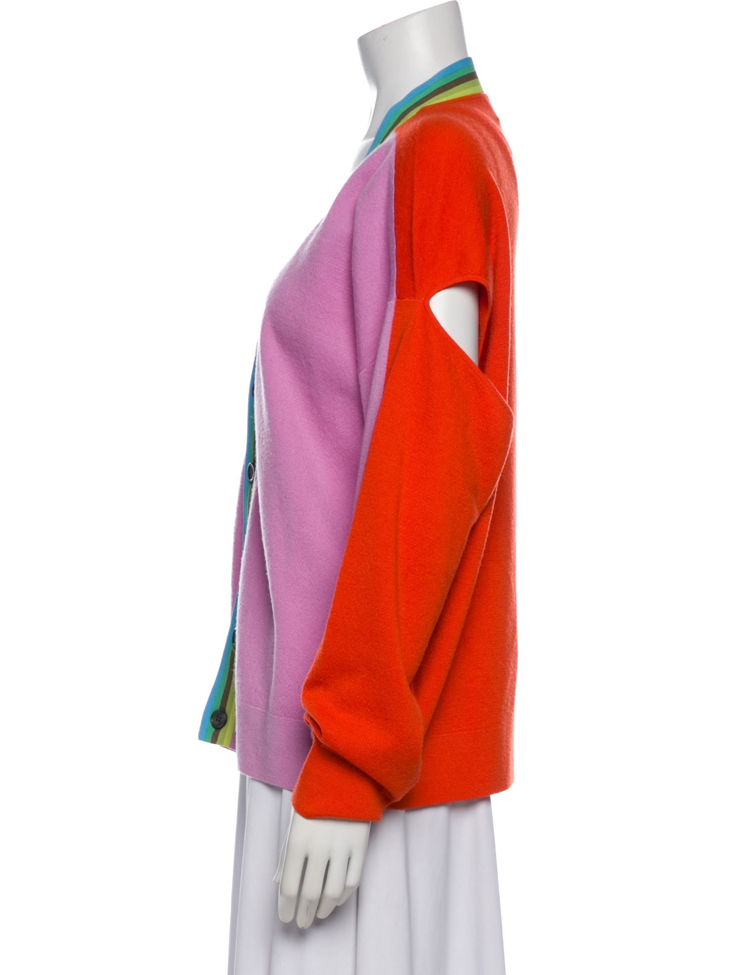 Christopher John Rogers Wool Colorblock Pattern Sweater