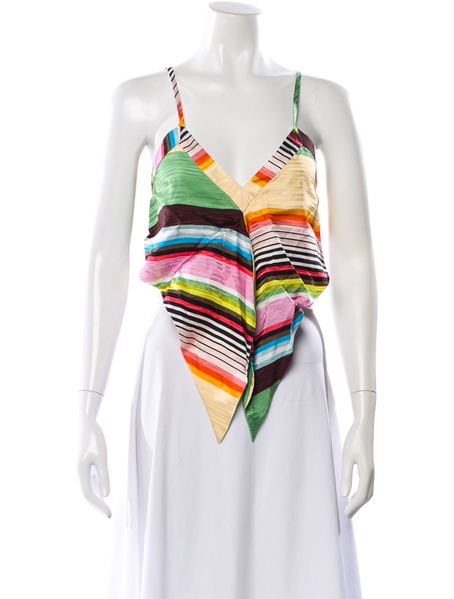 Christopher John Rogers Striped V-Neck Top