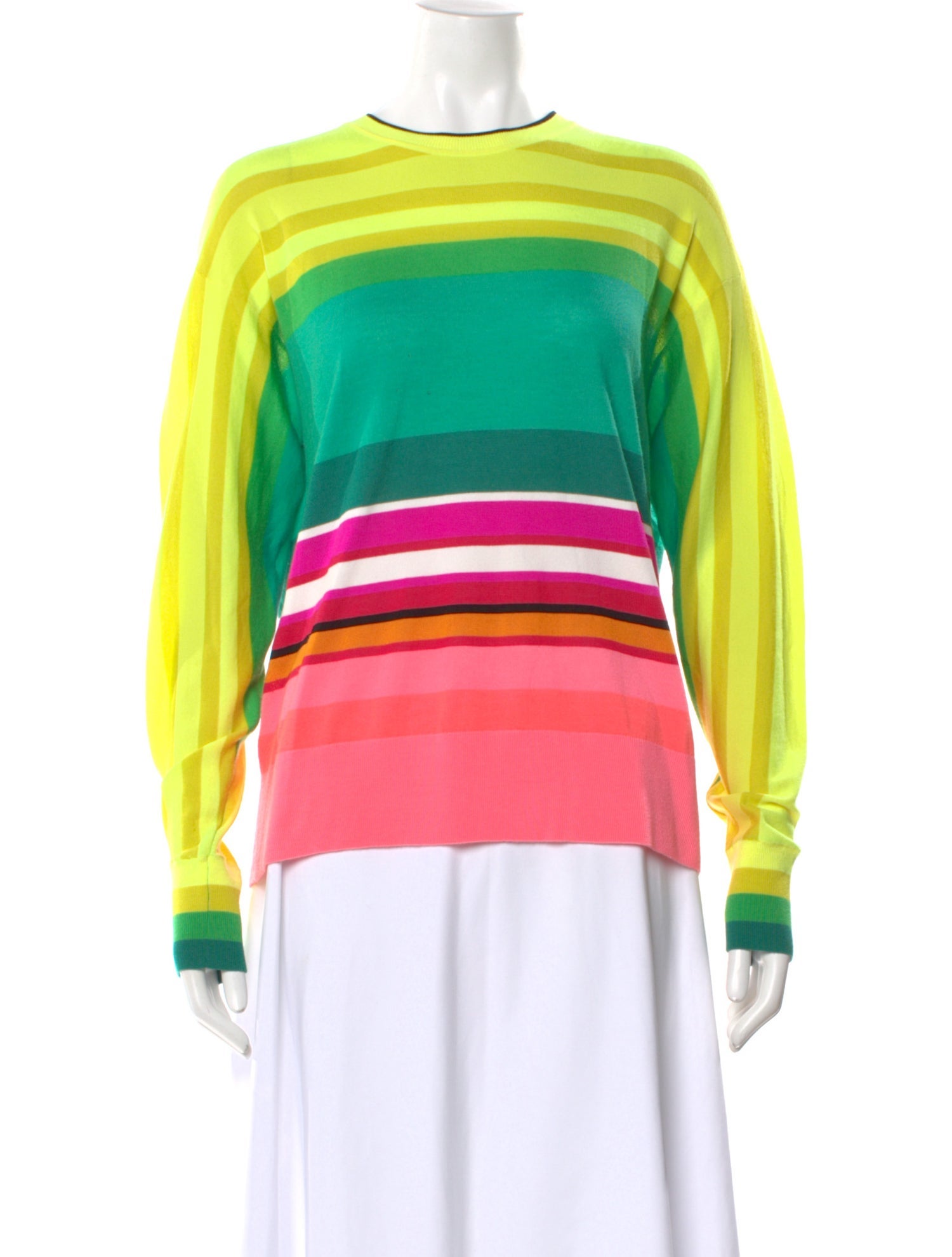 Christopher John Rogers Merino Wool Striped Sweater