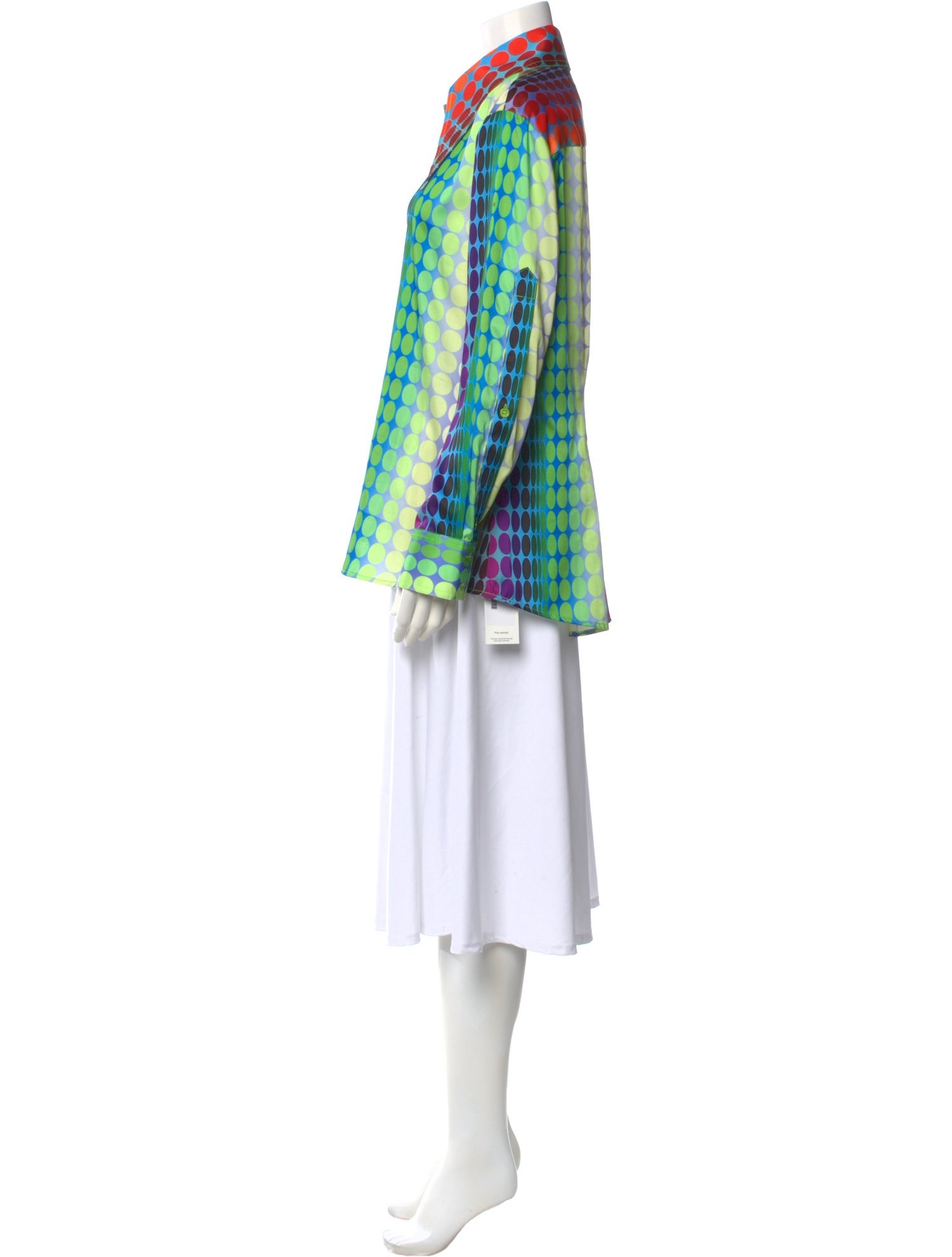 Christopher John Rogers Polka Dot Print Long Sleeve Button-Up Top