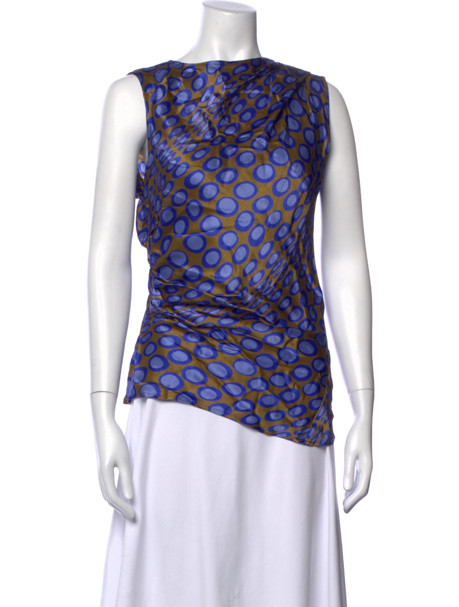 Christopher John Rogers Silk Polka Dot Print Top