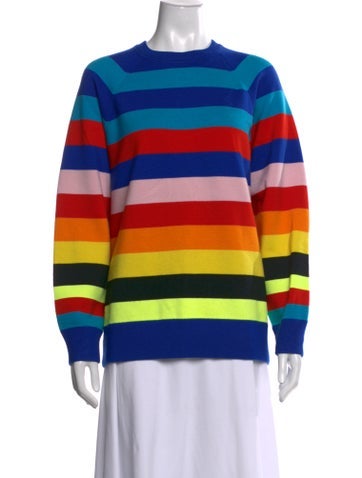 Pre-owned Christopher John Rogers Wool Striped Sweater In Blue