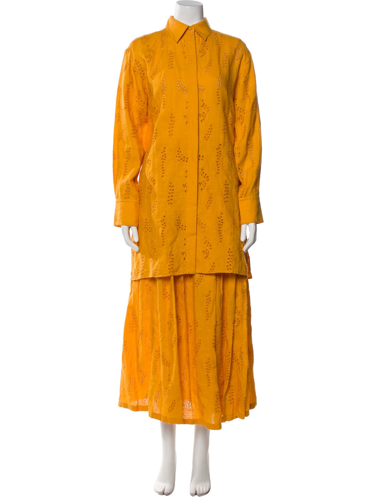 Chloé + Eres Linen Lace Pattern Skirt Set