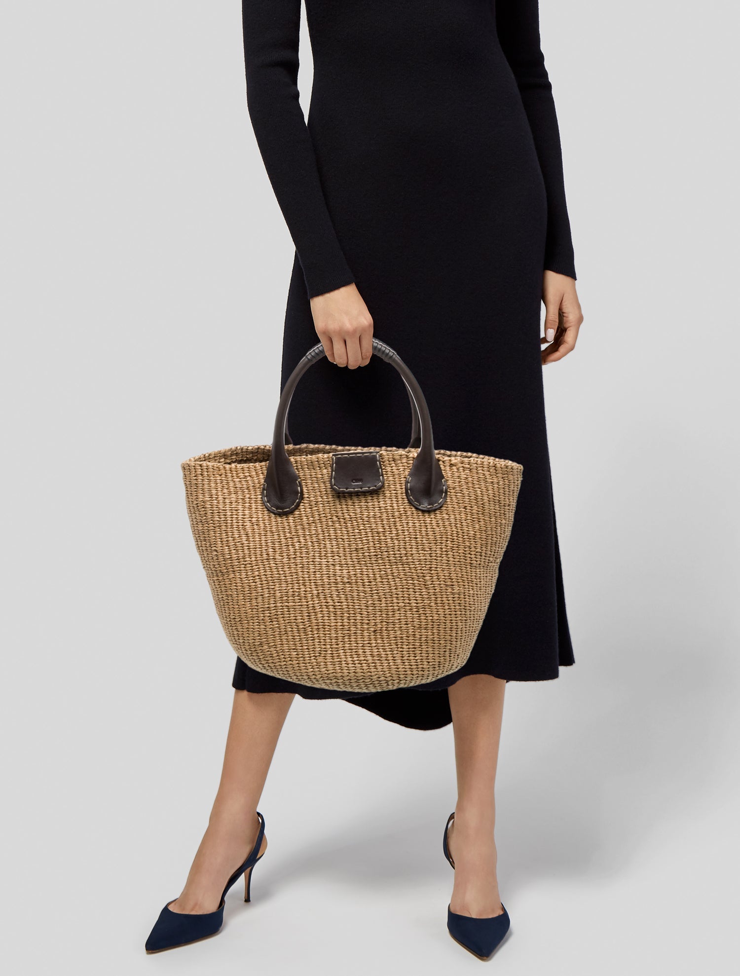 Chloé + Eres Straw Top Handle Bag