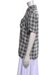 Chimala Plaid Print Short Sleeve Button-Up Top