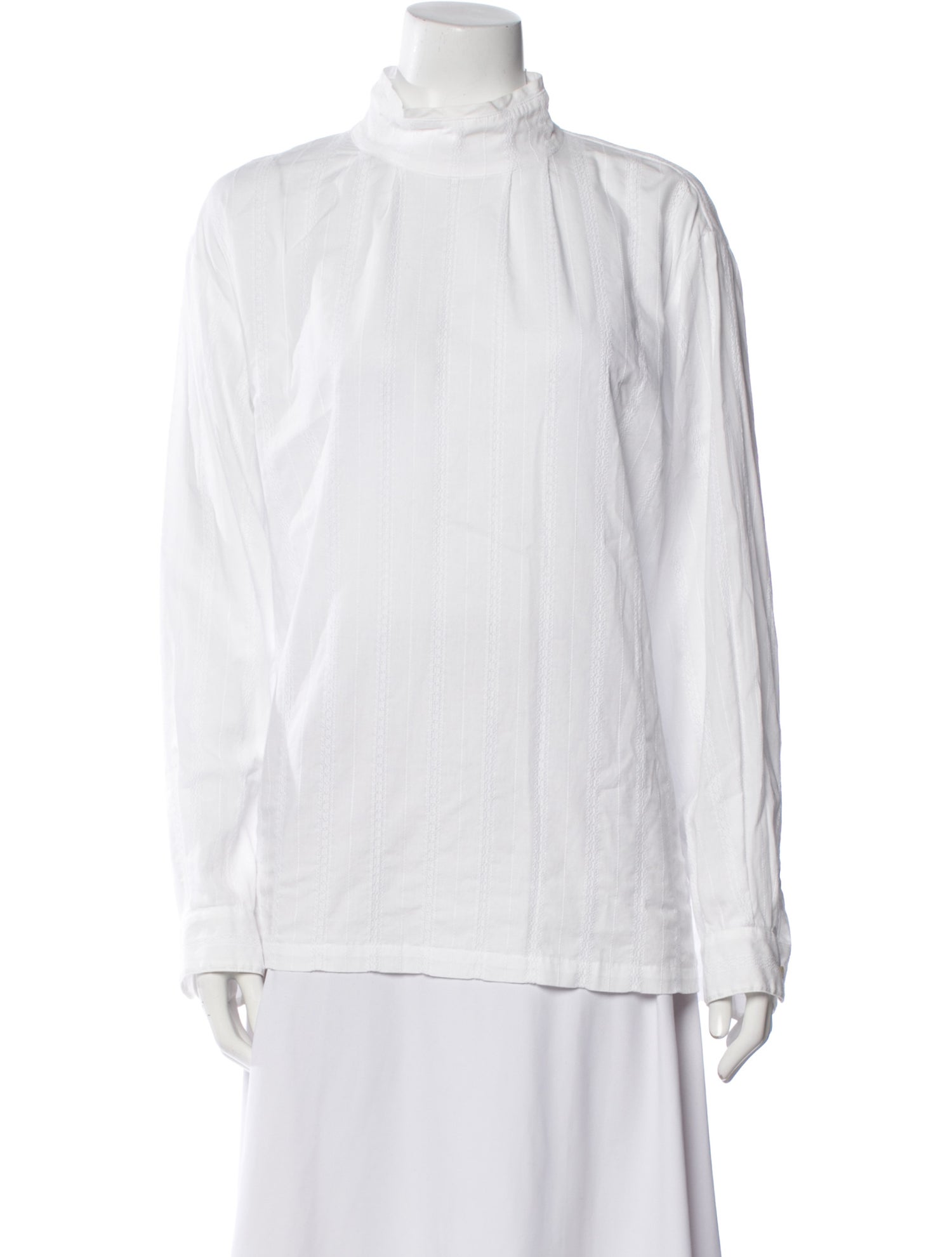 Chimala Mock Neck Long Sleeve Blouse