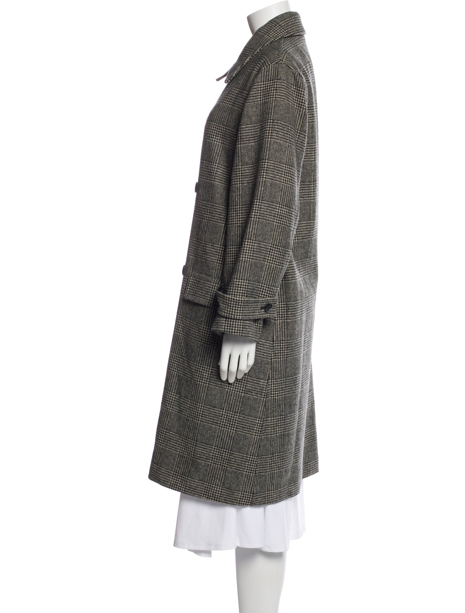 Chimala Wool Plaid Print Peacoat
