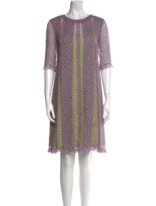 Charles Nolan Polka Dot Print Knee-Length Dress