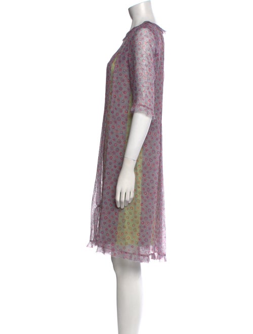 Charles Nolan Polka Dot Print Knee-Length Dress