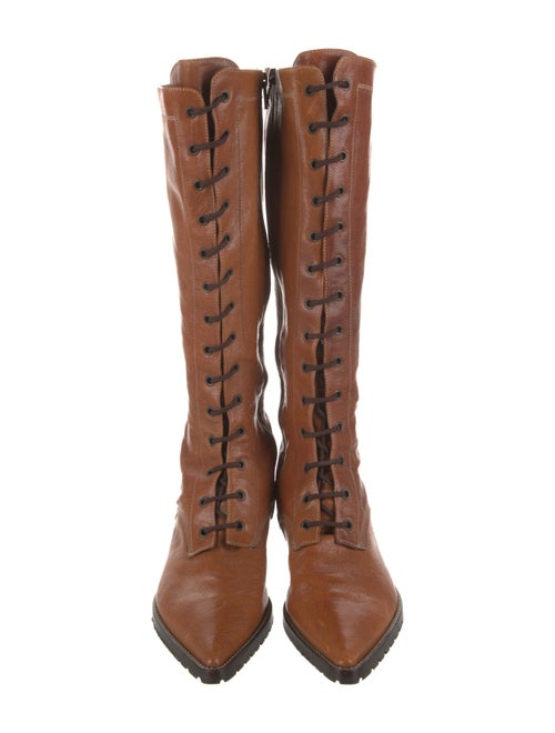 Charles Nolan Leather Lace-Up Boots