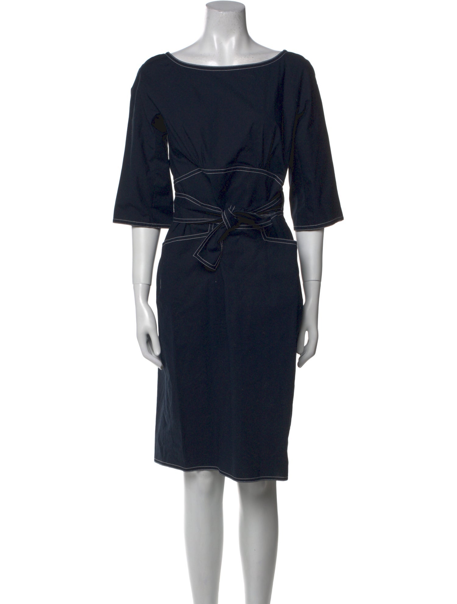 Charles Nolan Bateau Neckline Knee-Length Dress