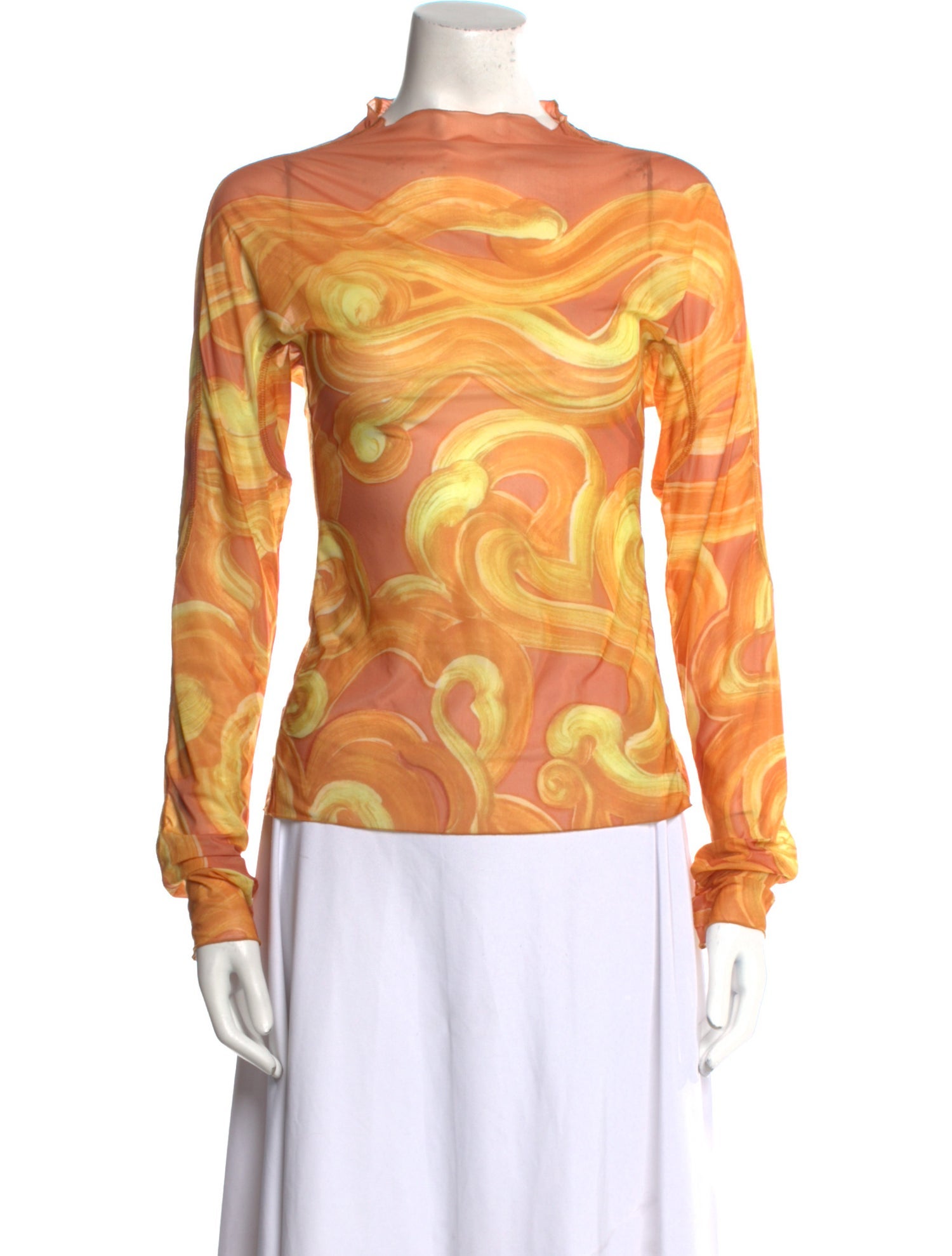 Charlotte Knowles Printed Mock Neck Sweatshirt