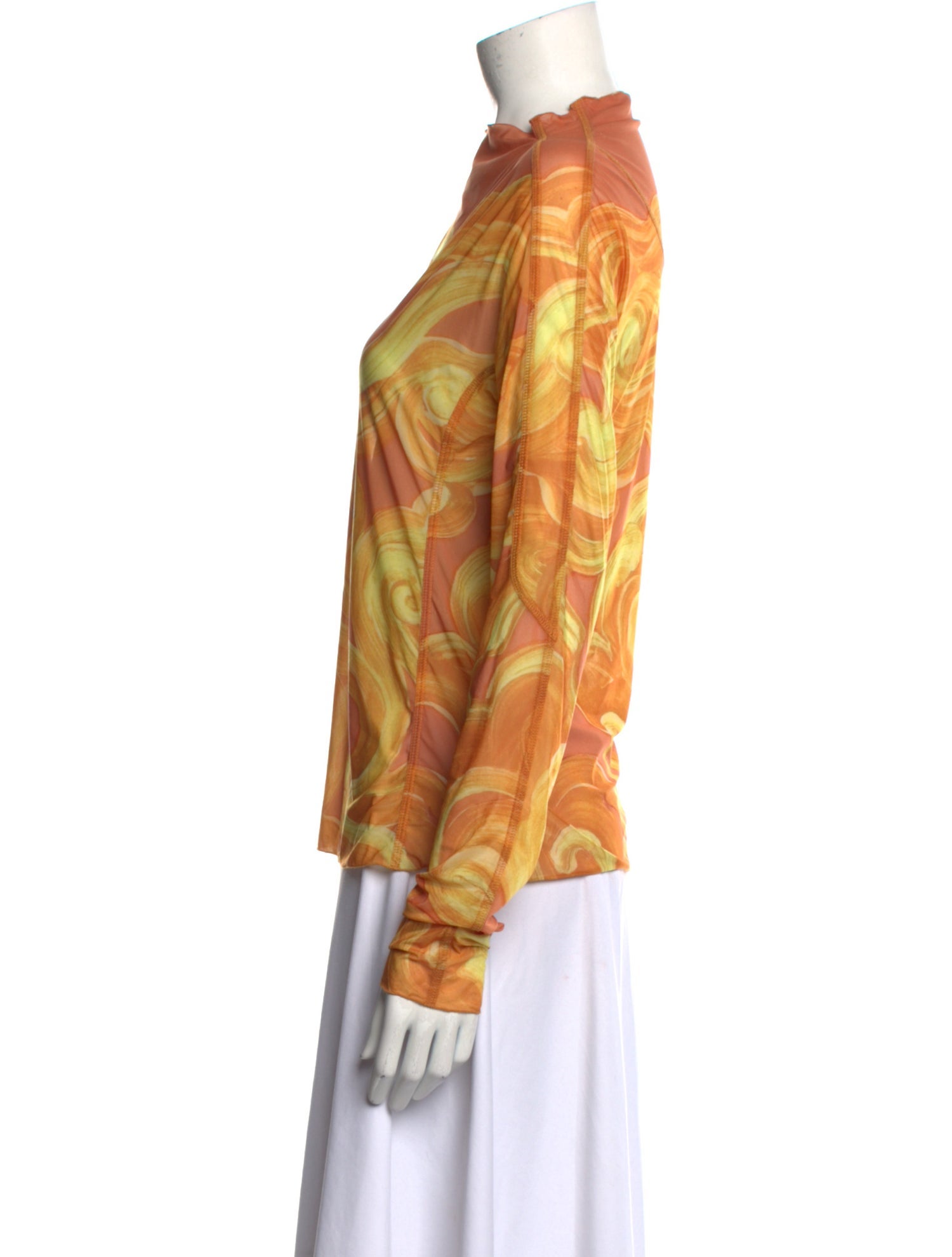 Charlotte Knowles Printed Mock Neck Sweatshirt