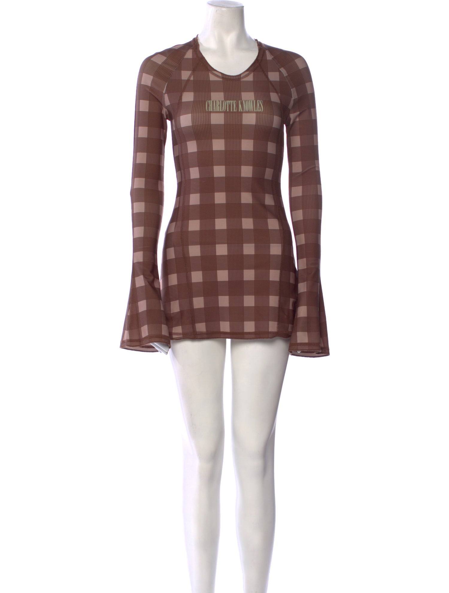 Charlotte Knowles Plaid Print Mini Dress