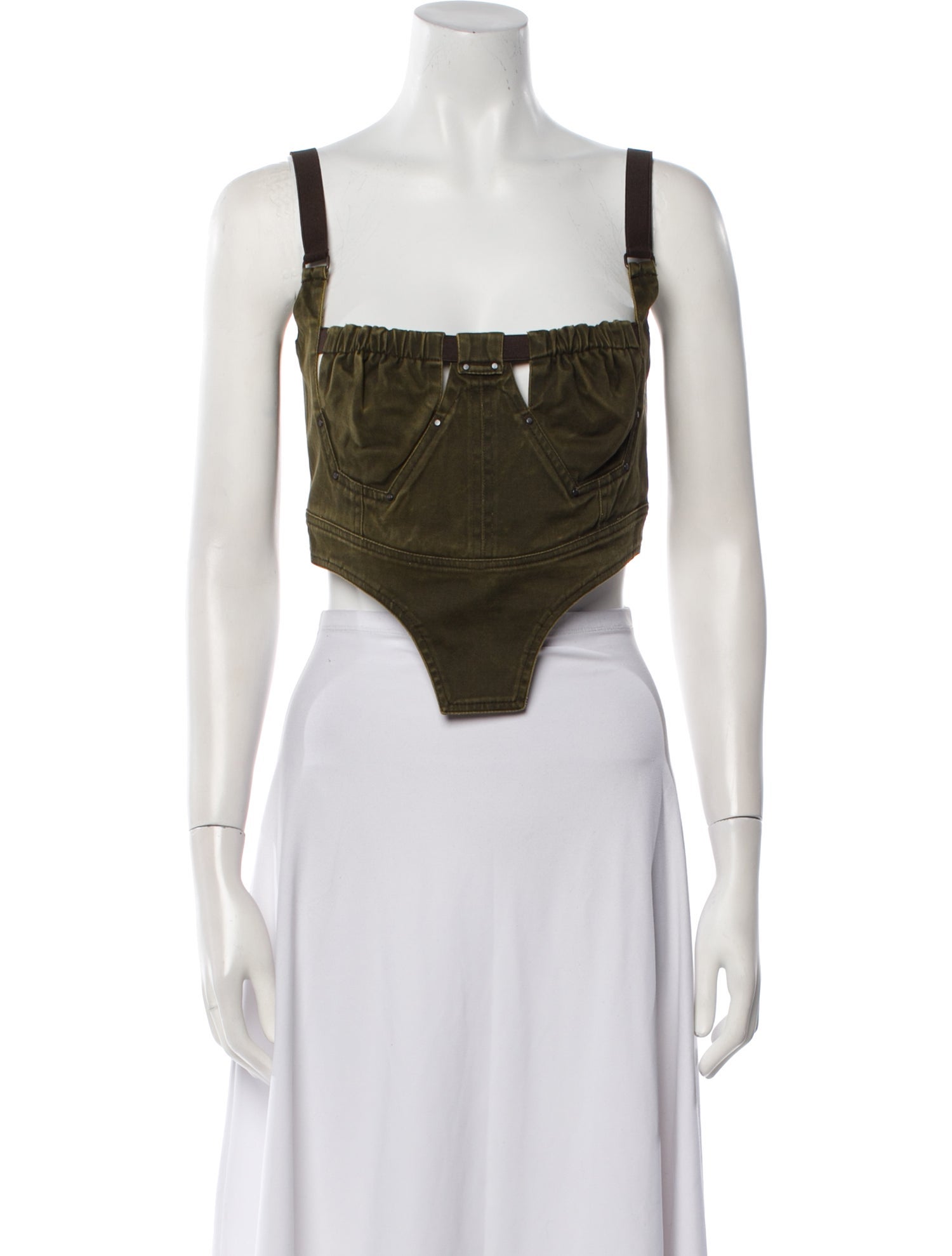 Charlotte Knowles Square Neckline Sleeveless Crop Top