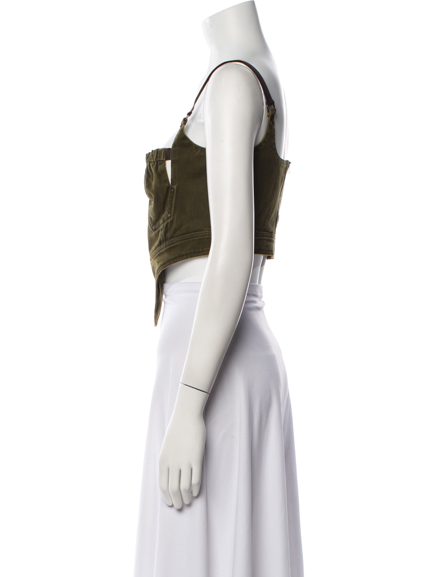 Charlotte Knowles Square Neckline Sleeveless Crop Top