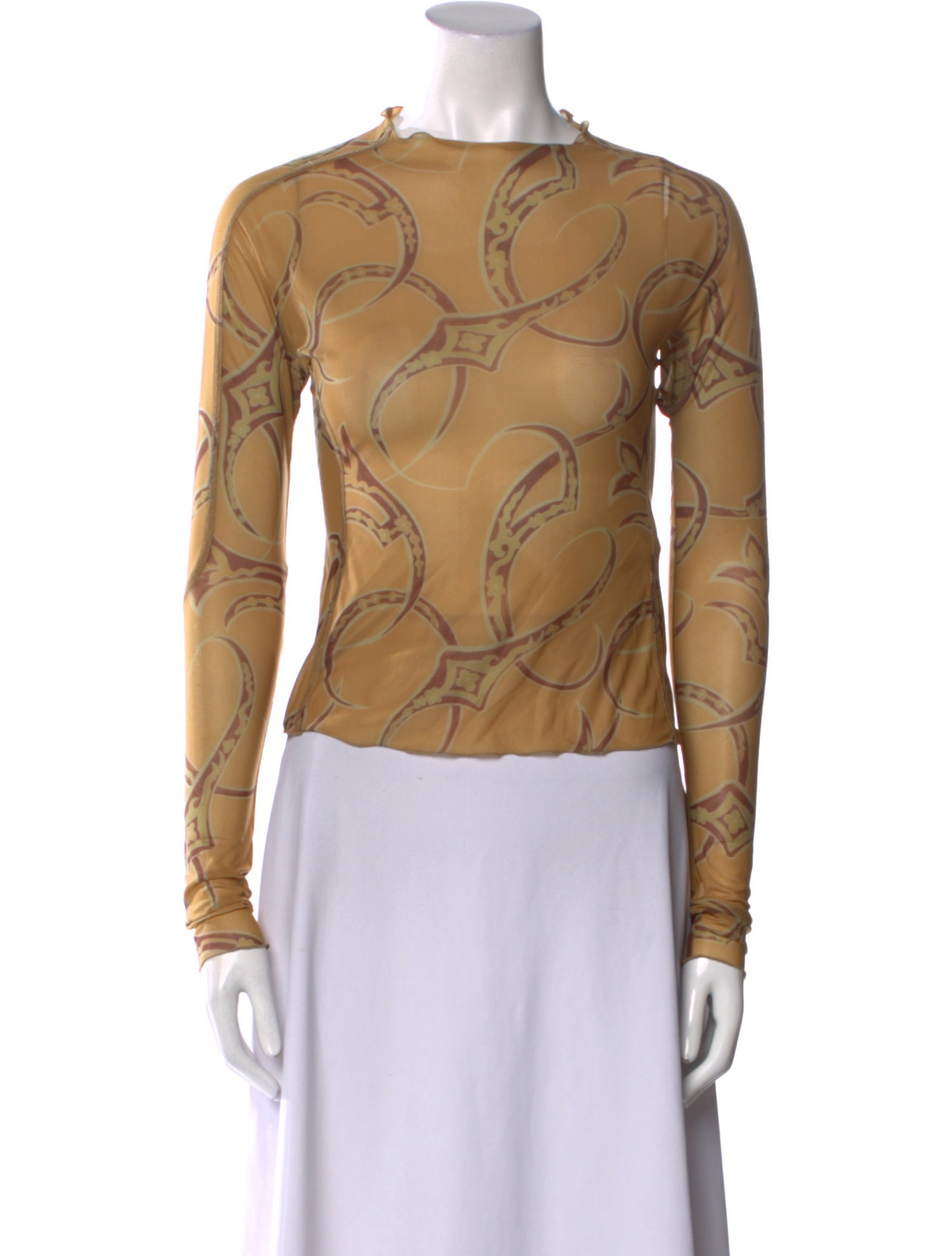 Charlotte Knowles Printed Mock Neck Top