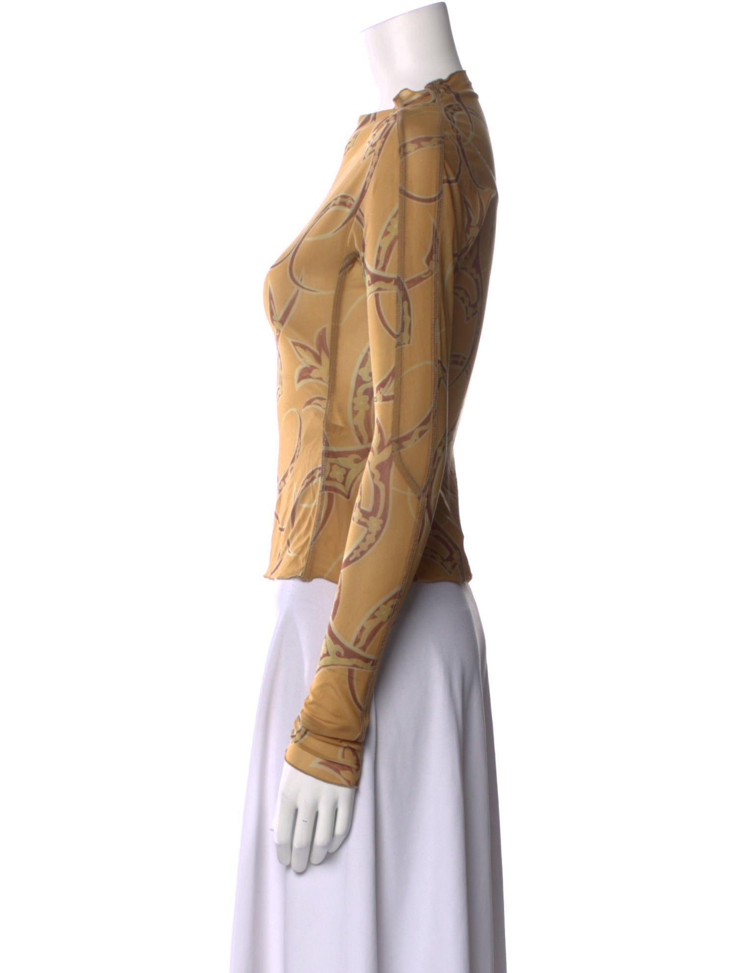 Charlotte Knowles Printed Mock Neck Top