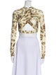 Charlotte Knowles Printed Mock Neck Crop Top