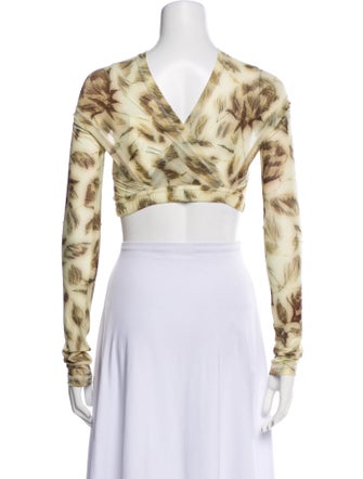 Charlotte Knowles Printed Mock Neck Crop Top