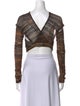 Charlotte Knowles Plaid Print V-Neck Crop Top