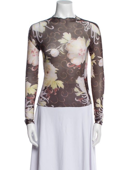 Charlotte Knowles Floral Print Crew Neck Top