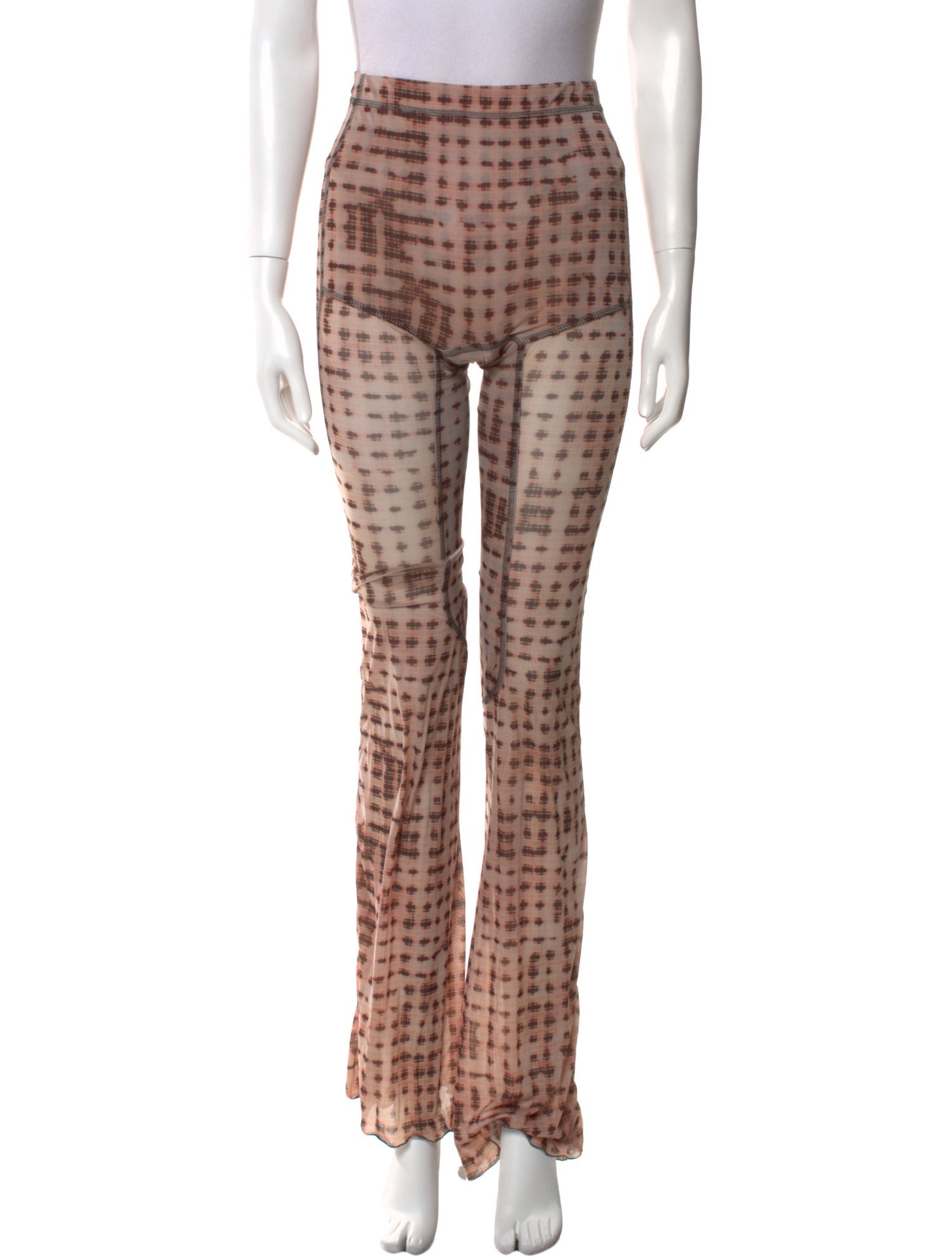 Charlotte Knowles Plaid Print Straight Leg Pants