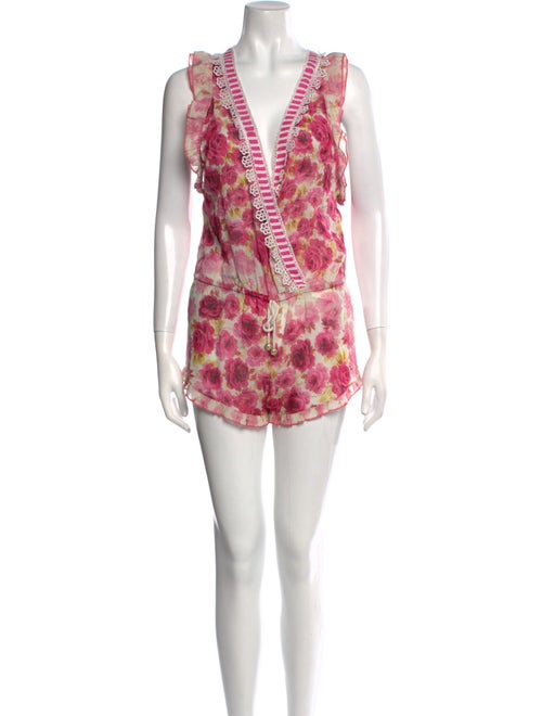 Chio Floral Print V-Neck Top