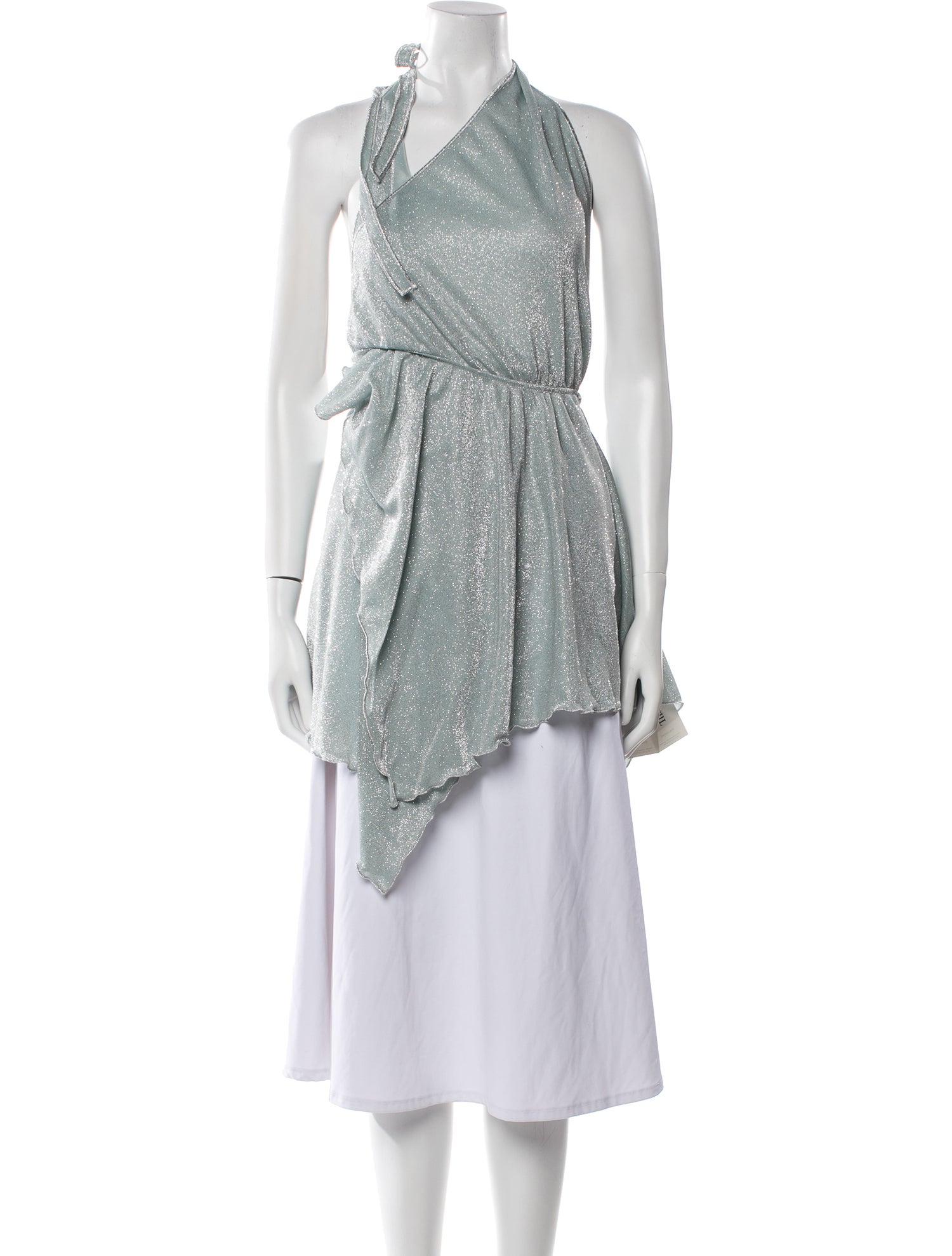 Chio Printed One-Shoulder Tunic w/ Tags