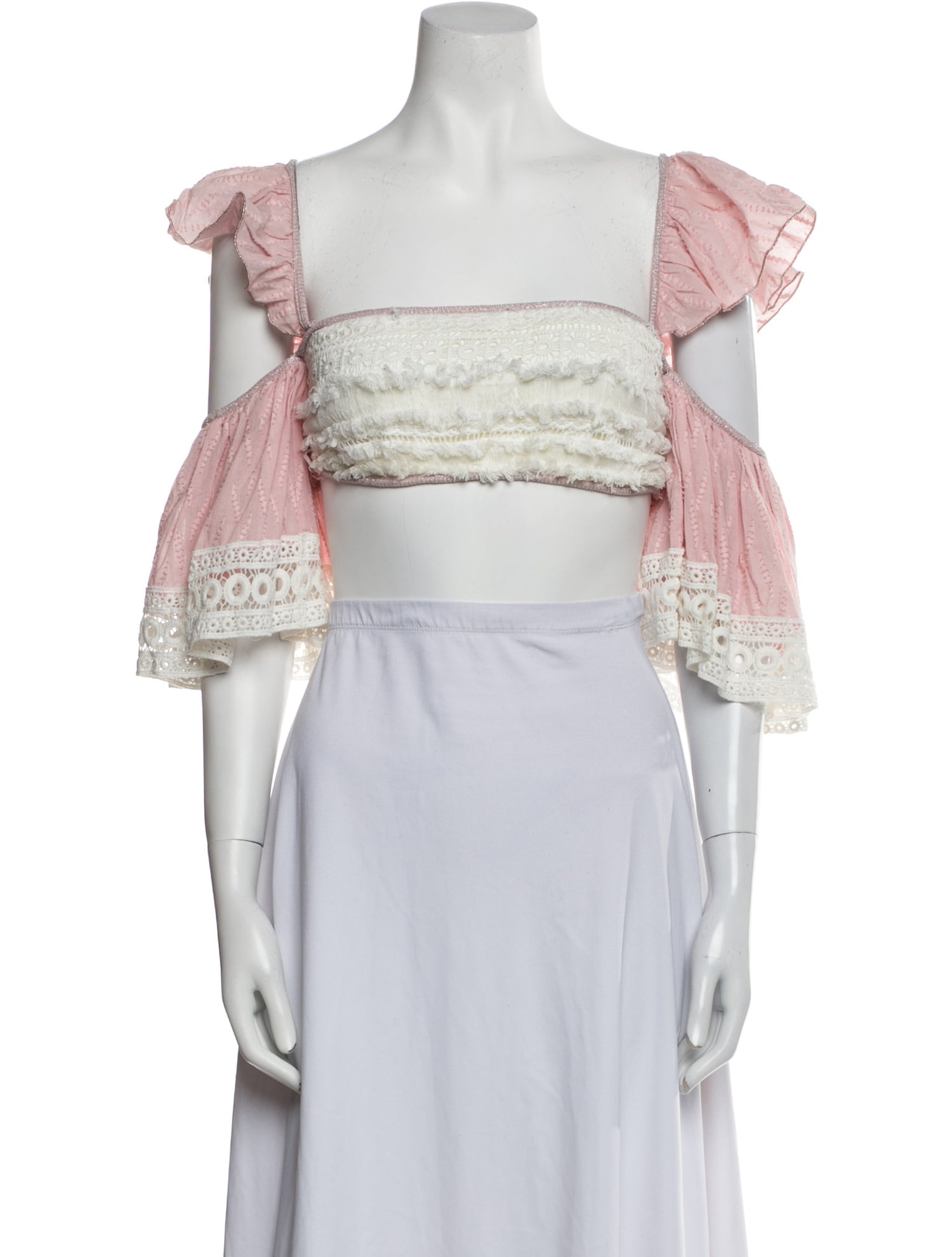 Chio Square Neckline Short Sleeve Crop Top