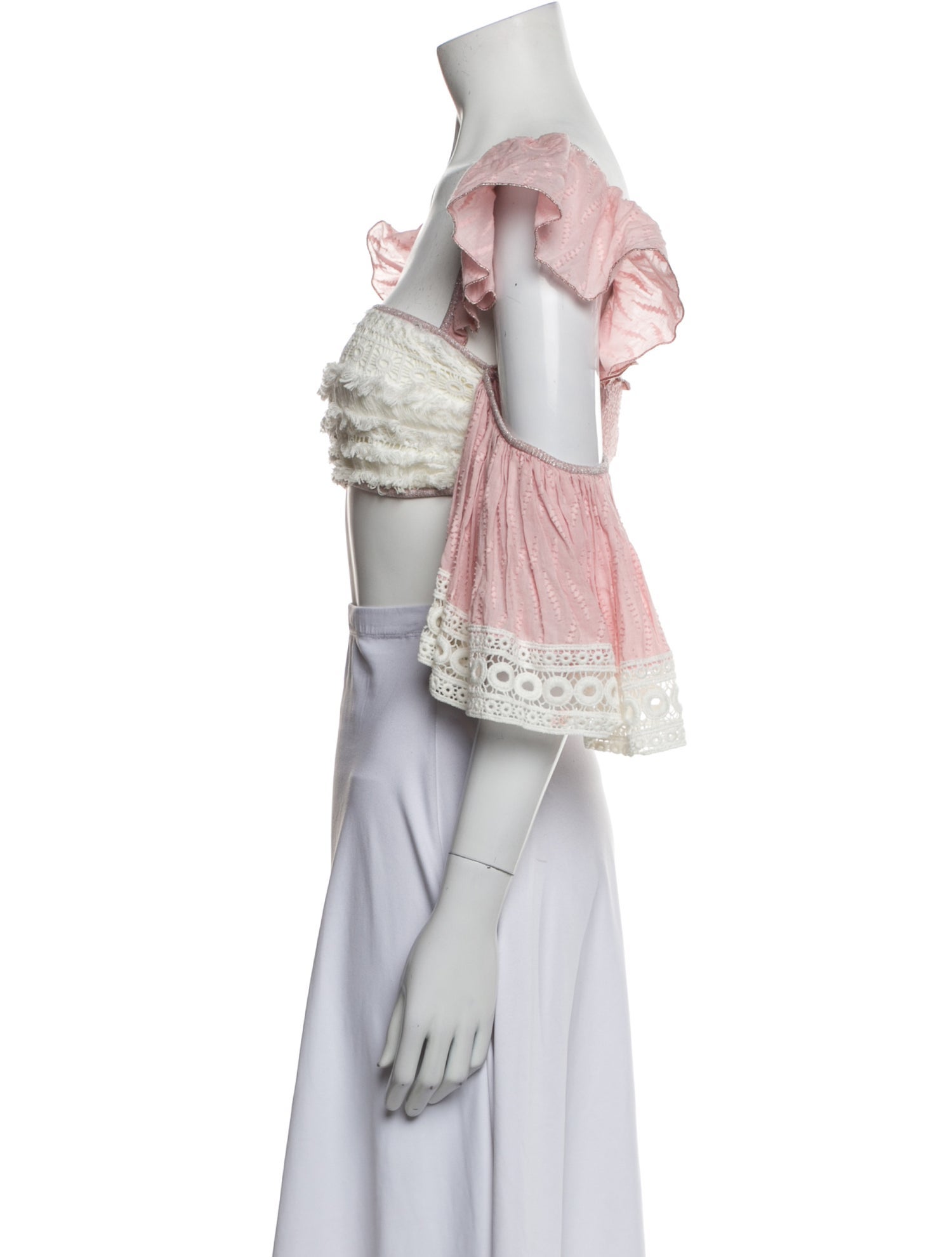 Chio Square Neckline Short Sleeve Crop Top