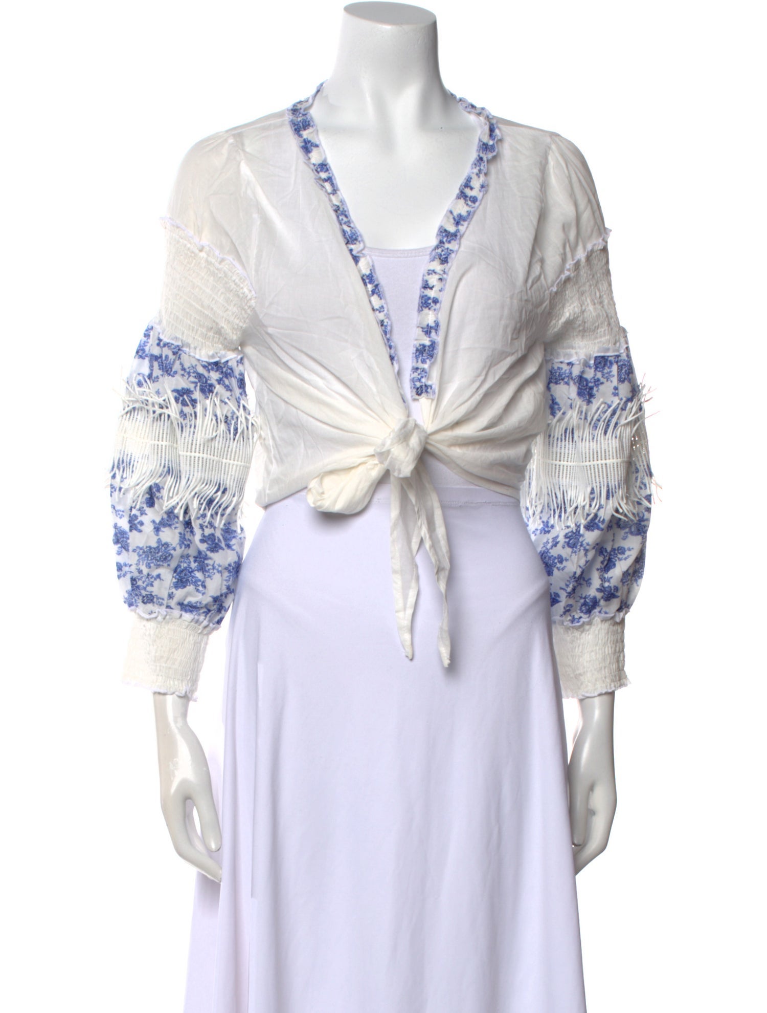 Chio Printed V-Neck Crop Top w/ Tags