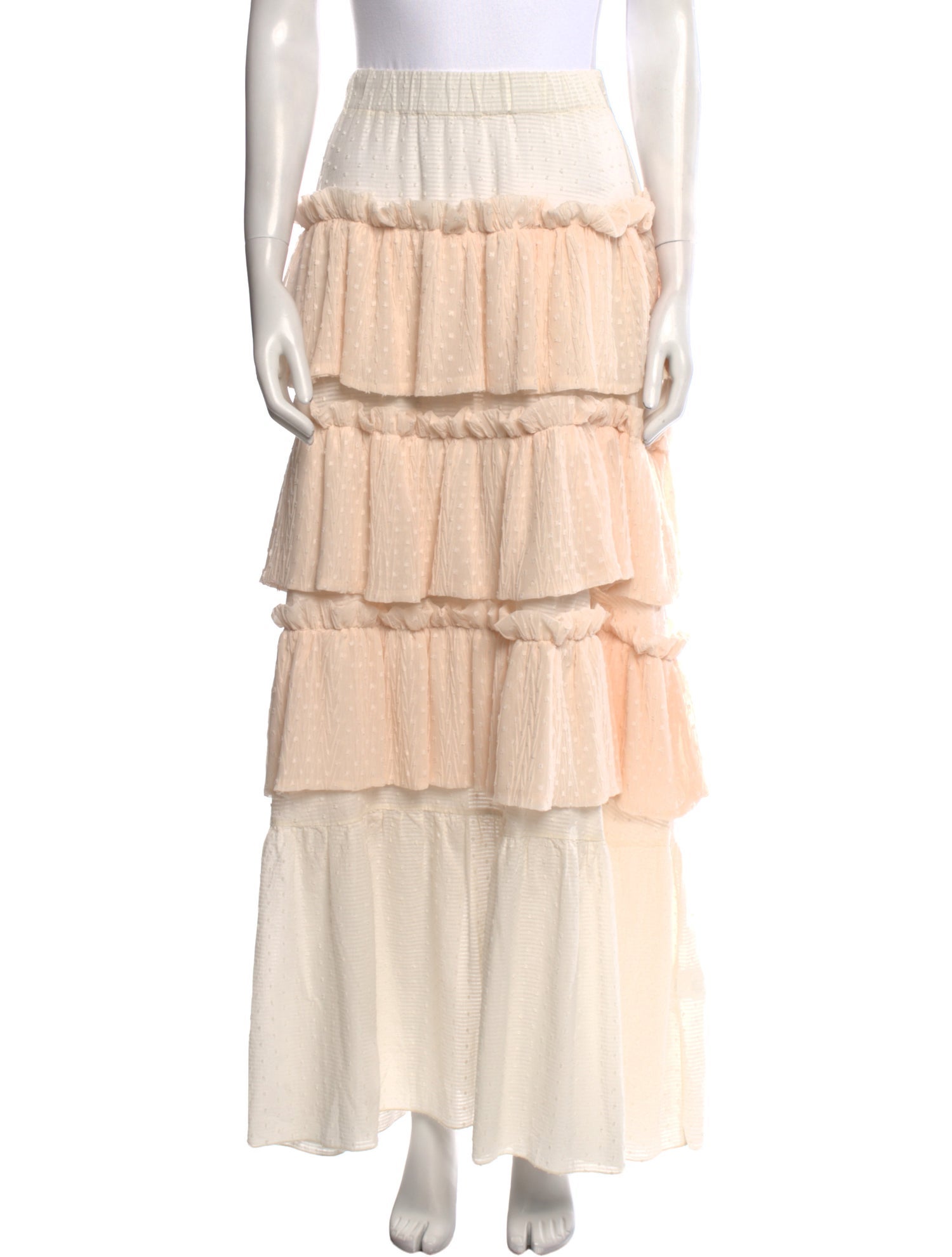 Chio Colorblock Pattern Long Skirt