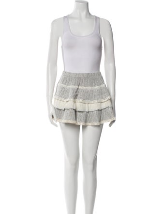 Chio Striped Pom-Pom Embellishments Skirt Set