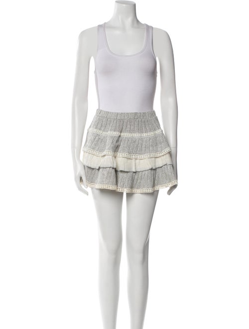 Chio Striped Pom-Pom Embellishments Skirt Set