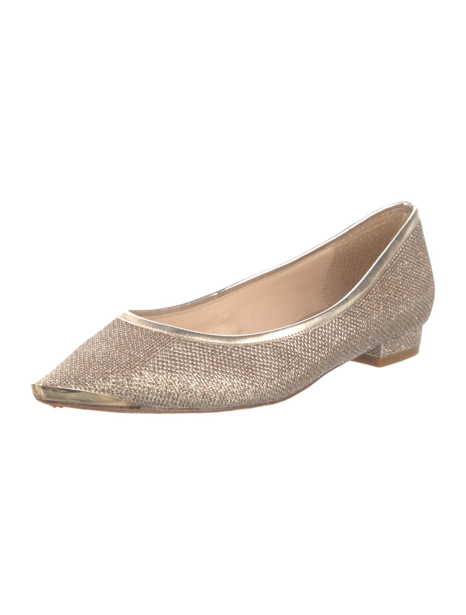 Lucy Choi Glitter Leather Trim Embellishment Ballet Flats