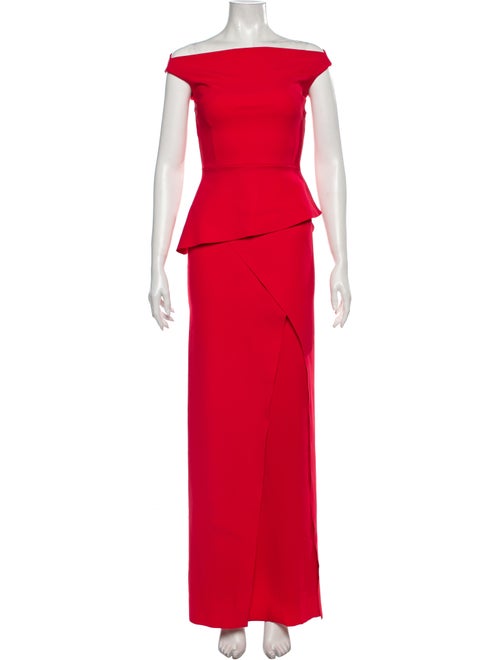 Chiara Boni Off-The-Shoulder Long Dress Red