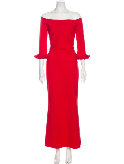 Chiara Boni Off-The-Shoulder Long Dress Red