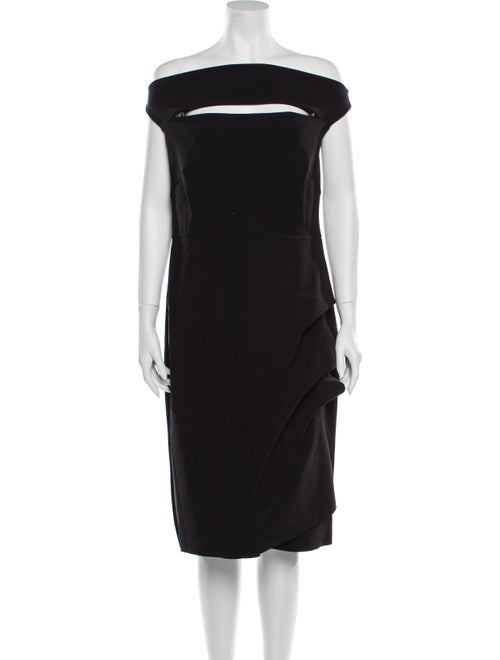 Chiara Boni Off-The-Shoulder Knee-Length Dress Bla