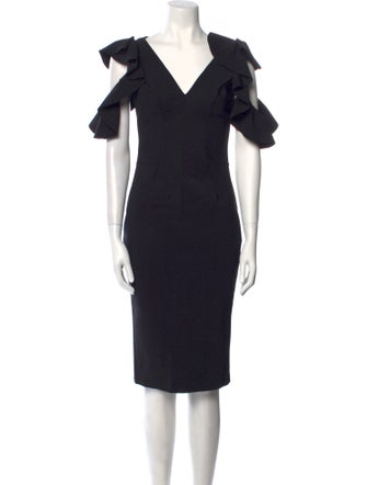 Chiara Boni V-Neck Knee-Length Dress