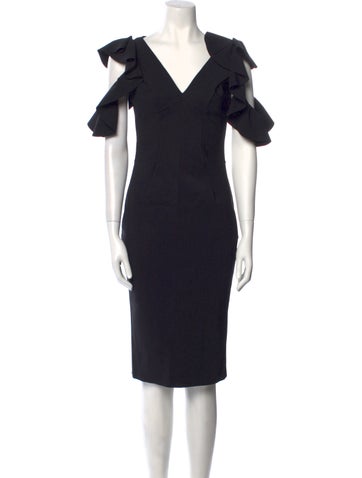 Chiara Boni Dresses V-Neck Knee-Length Dress Us6, It42 | M