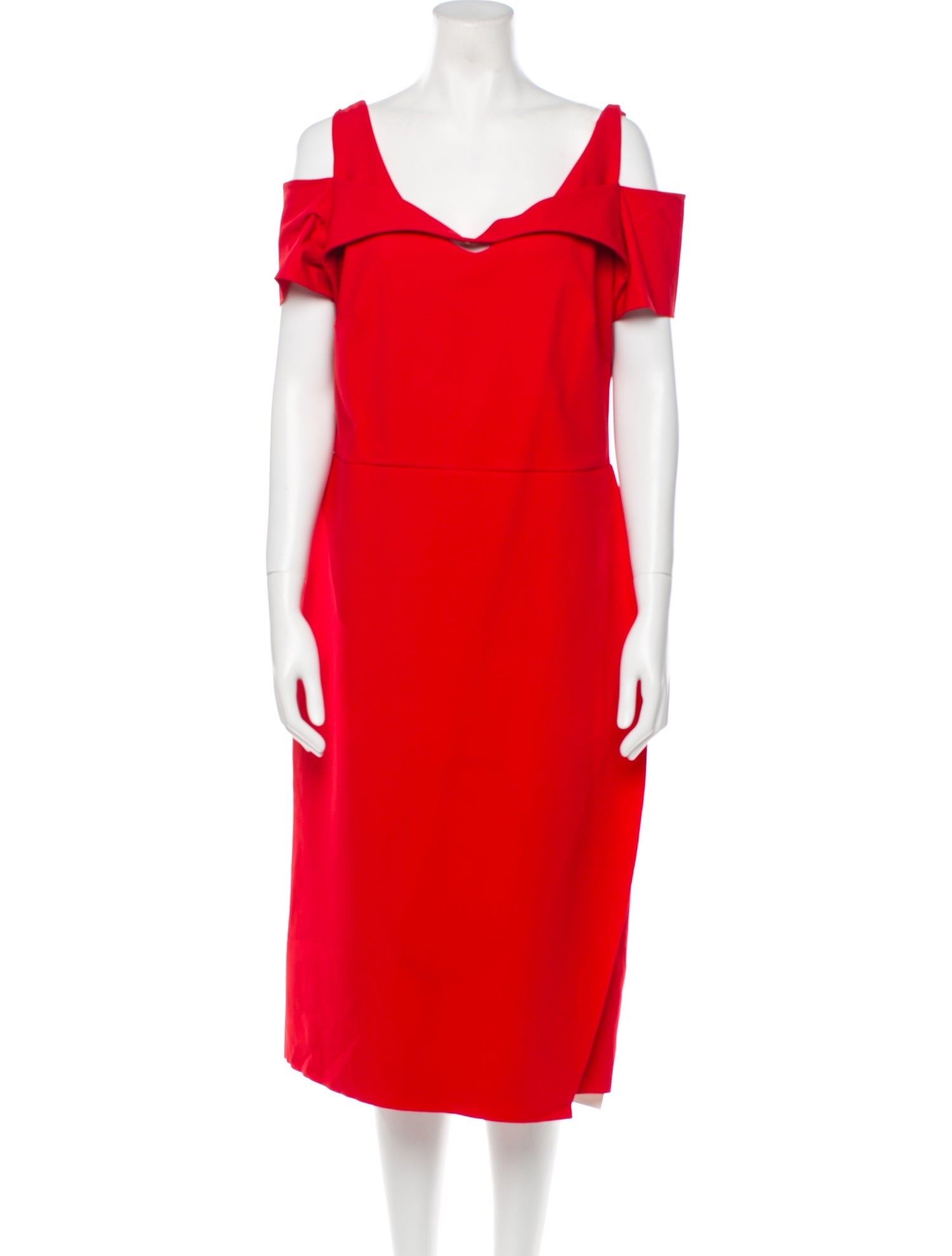 Chiara Boni Cowl Neck Midi Length Dress