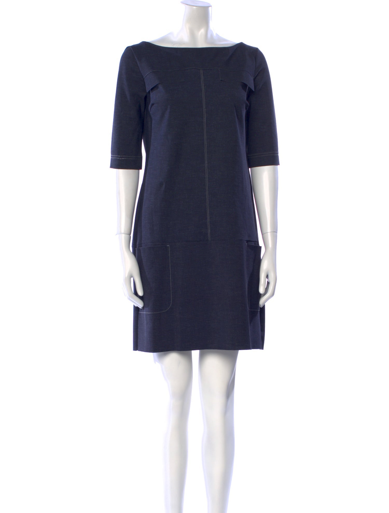 Chiara Boni Bateau Neckline Mini Dress