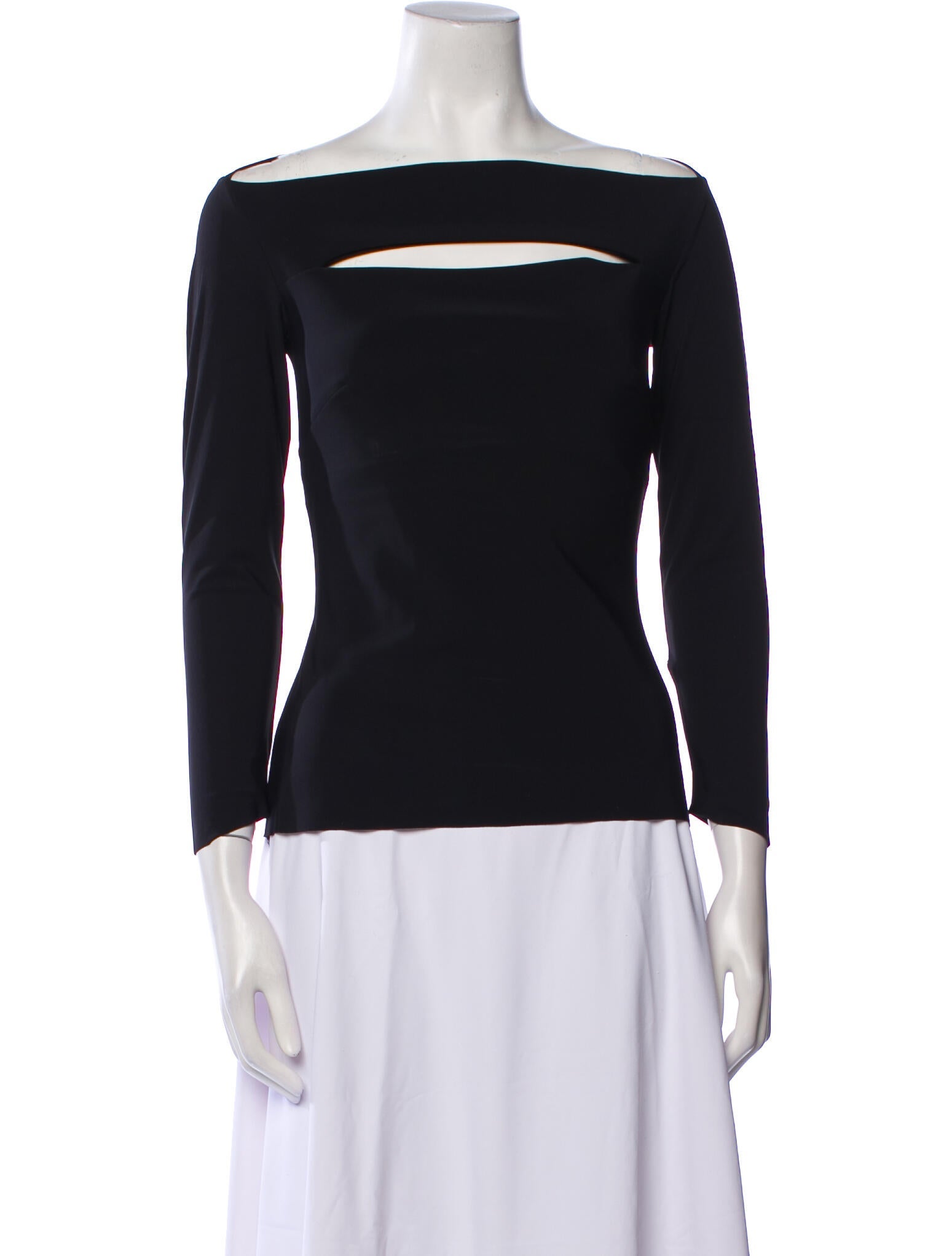 Chiara Boni Bateau Neckline Three-Quarter Sleeve Top