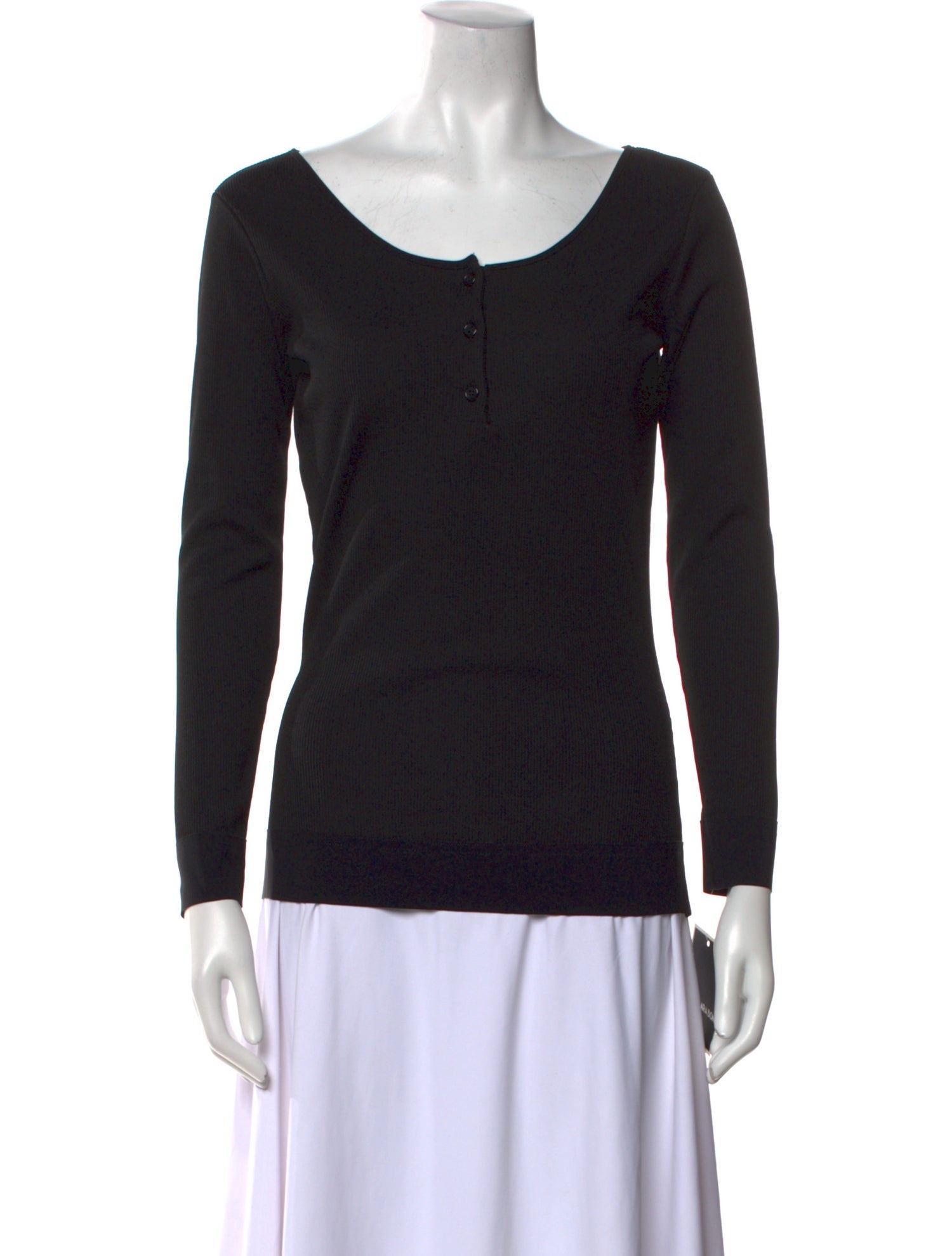 Chiara Boni Scoop Neck Long Sleeve Top