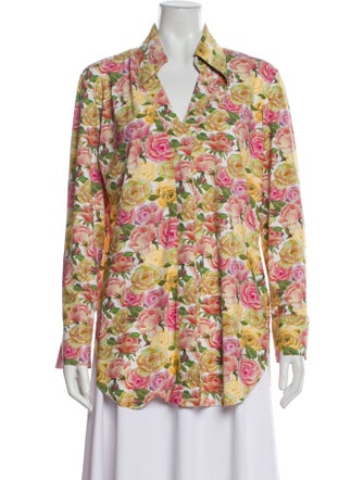 Chiara Boni Floral Print Long Sleeve Button-Up Top