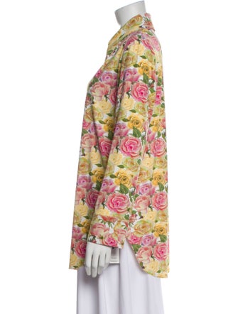 Chiara Boni Floral Print Long Sleeve Button-Up Top